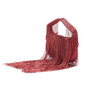 NWT Natasha Beaded Crystal Fringe Handbag